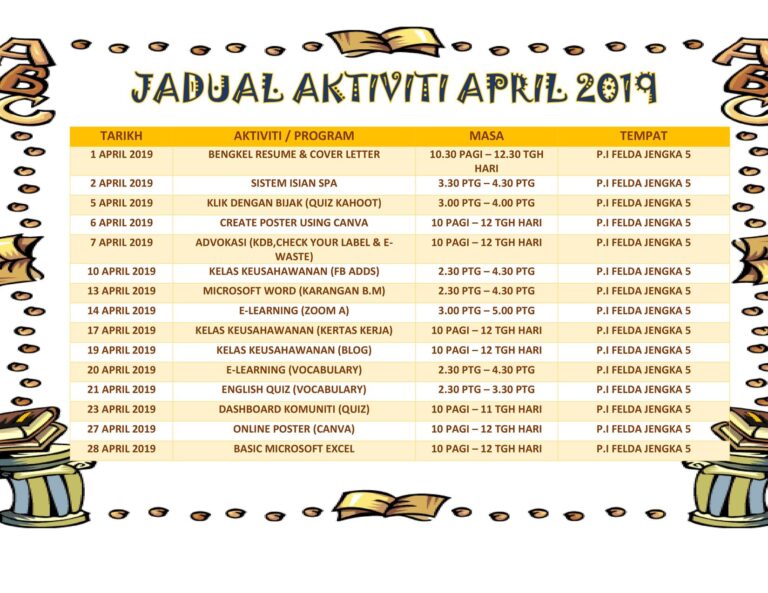 rsz jadual aktiviti april 2019