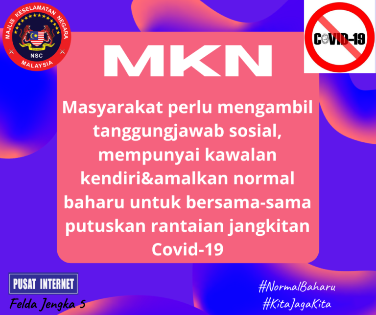 Masyarakat perlu mengambil tanggungjawab sosial mempunyai kawalan kendiriamalkan normal baharu untuk bersama-sama putuskan rantaian jangkitan Covid-19