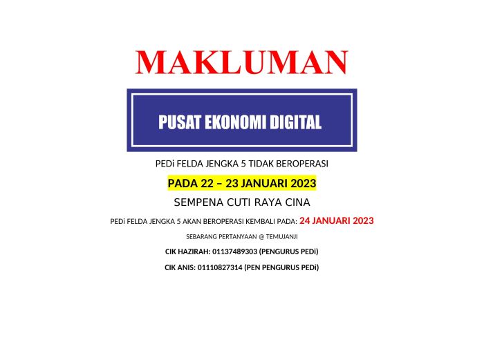 PENUTUPAN-PEDi-FELDA-JENGKA-5-RAYA-CINA